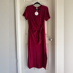 Elegant Red Wrap Dress